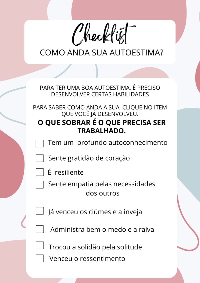 Check List de AUTOESTIMA!